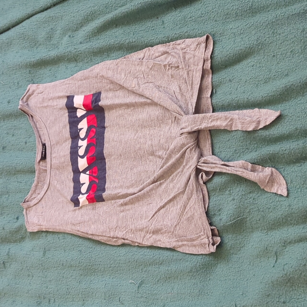 Tie Front Graphic Tank